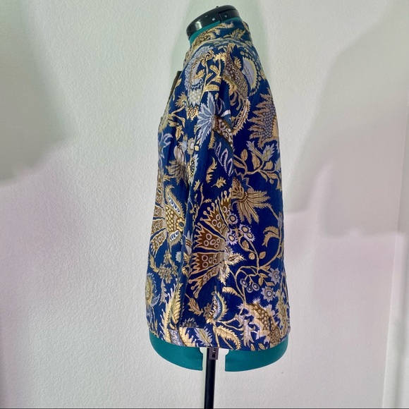 Anii by Natural blue print quilted blazer jacket - Picture 3 of 7